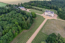 Oblique view of The Domaine de La Pierre in Coudrecieux in the state Sarthe, France