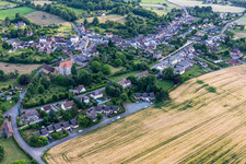 Aerial view of Coudrecieux in the state Sarthe, France
