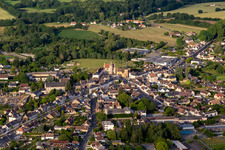 Castle of Bouloire in Bouloire in the state Sarthe, France from above
