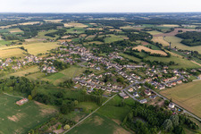 Aerial view of Saint-Michel-de-Chavaignes in the state Sarthe, France