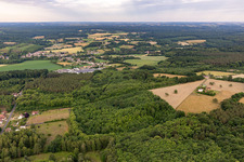 Aerial view of Dollon in the state Sarthe, France