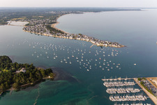 Aerial view of Half island Île-Tudy in Brittany in Île-Tudy in the state Finistere, France