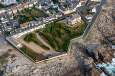 Aerial view of Hotel at La Roche du Préfet in the district St-Guenole-St Pierre in Penmarch in the state Finistere, France
