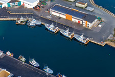Aerial view of La Houle Marée in the district St-Guenole-St Pierre in Penmarch in the state Finistere, France