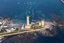 Aerial photograpy of Phare d'Eckmühl and the Old Lighthouse of Penmarch in Penmarch in the state Finistere, France