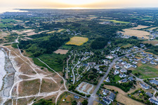 Aerial view of Camping Des Dunes in Treffiagat in the state Finistere, France