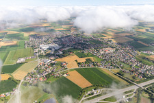 Aerial view of Pilsting in the state Bavaria, Germany
