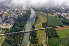 Bridges over the Isar in Landau an der Isar in the state Bavaria, Germany