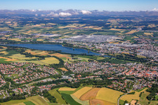 Dingolfing in the state Bavaria, Germany from above