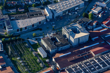 Aerial view of Lindner Group in Arnstorf in the state Bavaria, Germany