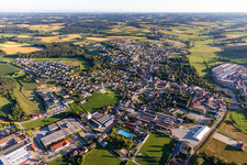 View of the town from the northeast in the district Winchen in Arnstorf in the state Bavaria, Germany