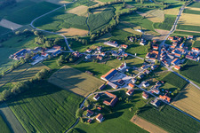 Aerial view of District Obergrafendorf in Roßbach in the state Bavaria, Germany