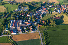 Village view from the southwest in Roßbach in the state Bavaria, Germany
