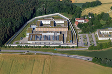 Aerial view of Correctional facility Landshut in the district Altenbach in Landshut in the state Bavaria, Germany