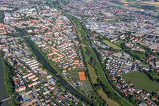 Aerial view of Landshut in the state Bavaria, Germany
