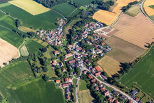 Village center with St. Stephen's Church in the district Weihenstephan in Hohenthann in the state Bavaria, Germany