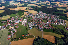 Aerial view of District Obergambach in Hohenthann in the state Bavaria, Germany