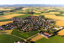 Aerial view of District Oberpiebing in Salching in the state Bavaria, Germany