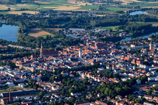 Aerial view of Straubing in the state Bavaria, Germany