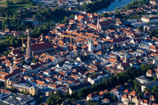 Old town of Straubing on the Danube in the district Frauenbründl in Straubing in the state Bavaria, Germany