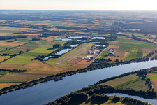 Aerial view of Straubing-Wallmühle Airport in Atting in the state Bavaria, Germany