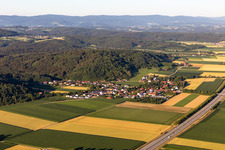 Aerial view of District Pillnach in Kirchroth in the state Bavaria, Germany