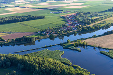 Aerial view of District Gmünd in Pfatter in the state Bavaria, Germany