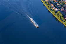 Tanker on the Danube in the district Demling in Bach an der Donau in the state Bavaria, Germany