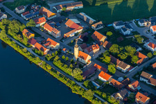 Main street on the banks of the Danube in the district Friesheim in Barbing in the state Bavaria, Germany