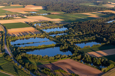 Fish ponds on the Geslinger Mühlbach in the district Geisling in Pfatter in the state Bavaria, Germany