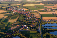 Aerial view of District Geisling in Pfatter in the state Bavaria, Germany