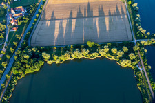 Aerial view of Fish ponds on the Geslinger Mühlbach in the district Geisling in Pfatter in the state Bavaria, Germany