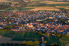 Geiselhöring in the state Bavaria, Germany seen from above
