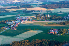 Aerial view of District Martinsbuch in Mengkofen in the state Bavaria, Germany