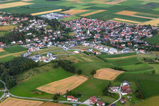 Aerial view of Moosthenning in the state Bavaria, Germany