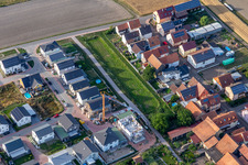 Aerial view of New development area Im Sandblatt in Hatzenbühl in the state Rhineland-Palatinate, Germany