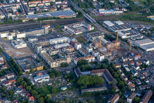 Aerial view of Railway City in Bruchsal in the state Baden-Wuerttemberg, Germany