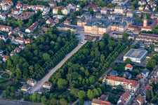 Aerial view of Castle and castle garden Bruchsal in Bruchsal in the state Baden-Wuerttemberg, Germany