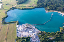 Gravel pit Karlsdorf-Neuthard with KRK Karlsdorfer Rheinsand- und Kiesgewinnungs-GmbH in the district Karlsdorf in Karlsdorf-Neuthard in the state Baden-Wuerttemberg, Germany