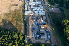 Aerial view of HeKa Herzog GmbH in the district Neudorf in Graben-Neudorf in the state Baden-Wuerttemberg, Germany