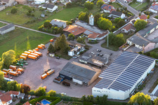 Aerial view of Kasper Wohndesign-Outlet GmbH in the district Niederlustadt in Lustadt in the state Rhineland-Palatinate, Germany