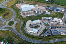 Bird's eye view of Business park at the exhibition center in the district Queichheim in Landau in der Pfalz in the state Rhineland-Palatinate, Germany