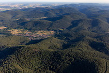 Aerial view of Birkenhördt in the state Rhineland-Palatinate, Germany