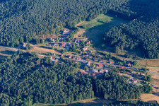 District Lauterschwan in Erlenbach bei Dahn in the state Rhineland-Palatinate, Germany from above