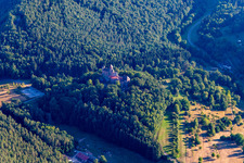 Berwartstein Castle in Erlenbach bei Dahn in the state Rhineland-Palatinate, Germany out of the air