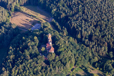 Bird's eye view of Berwartstein Castle in Erlenbach bei Dahn in the state Rhineland-Palatinate, Germany