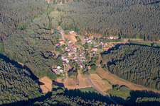 District Lauterschwan in Erlenbach bei Dahn in the state Rhineland-Palatinate, Germany seen from above