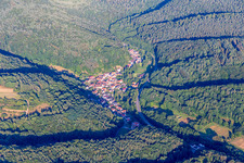 Aerial photograpy of Münchweiler am Klingbach in the state Rhineland-Palatinate, Germany