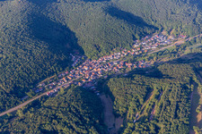 Aerial view of Waldrohrbach in the state Rhineland-Palatinate, Germany