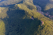 The 3 castles Trifels, Anebos and Münz in Leinsweiler in the state Rhineland-Palatinate, Germany